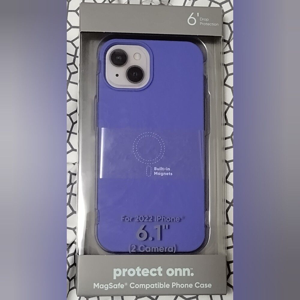 Protect Onn Magsafe Compatible Purple Phone Case fits 2022 iPhone 6.1"
